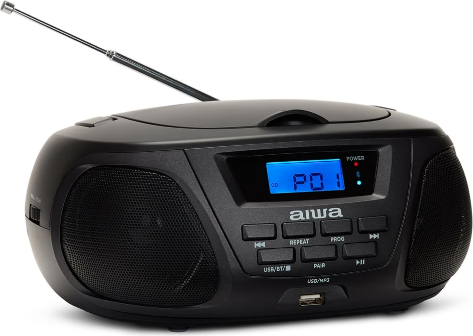 Radio Boombox Portativ me Bluetooth, CD dhe MP3 AIWA BBTU-300BKMKII (Zezë)