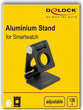 Mbajtëse Smartwatch DeLOCK, e palosshme, alumini, menaxhim kabllo, e zezë