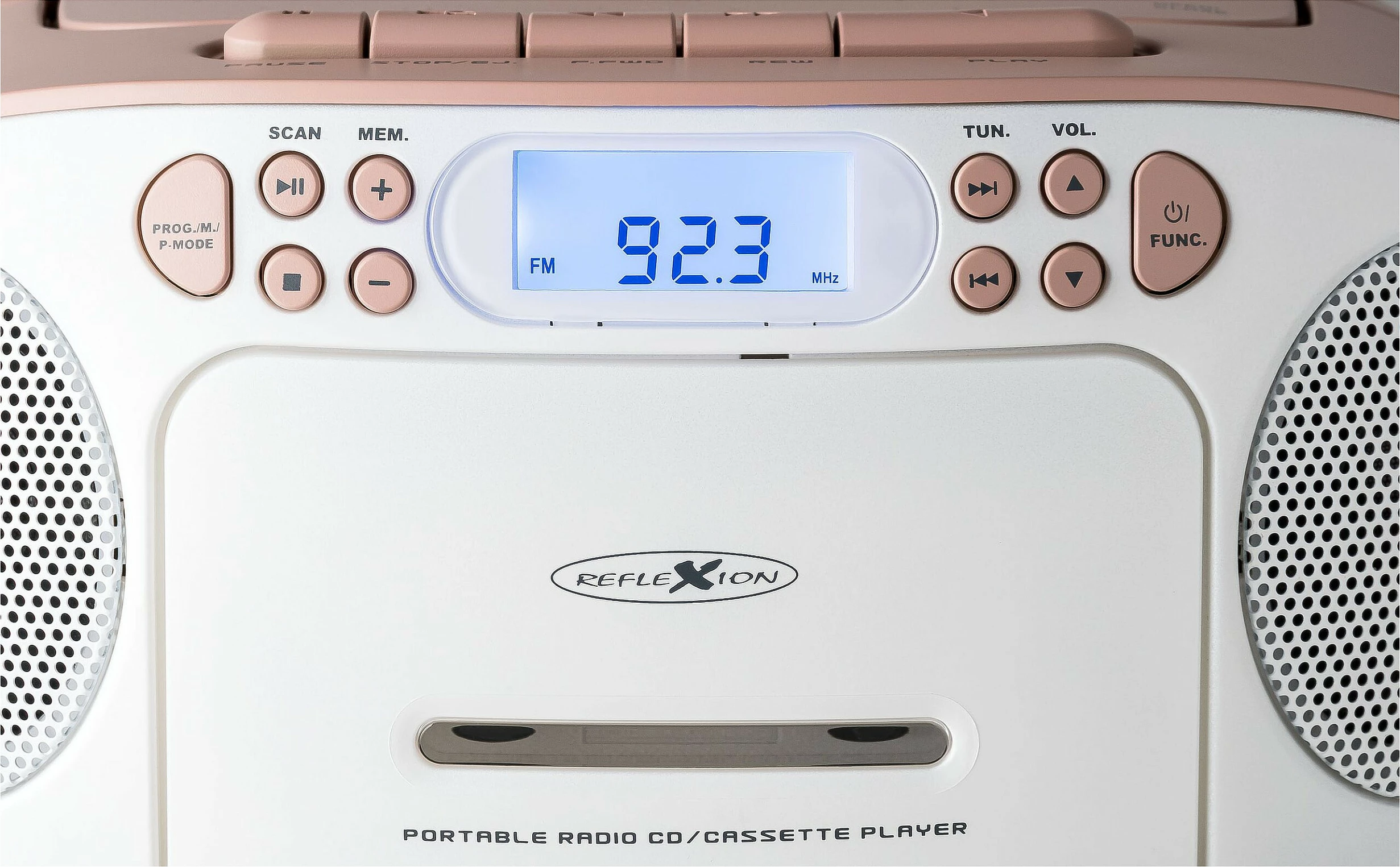Radio portative REFLEXION RCR2260, CD/Kasetë/MP3, AUX, 20W, rozë/bardhë