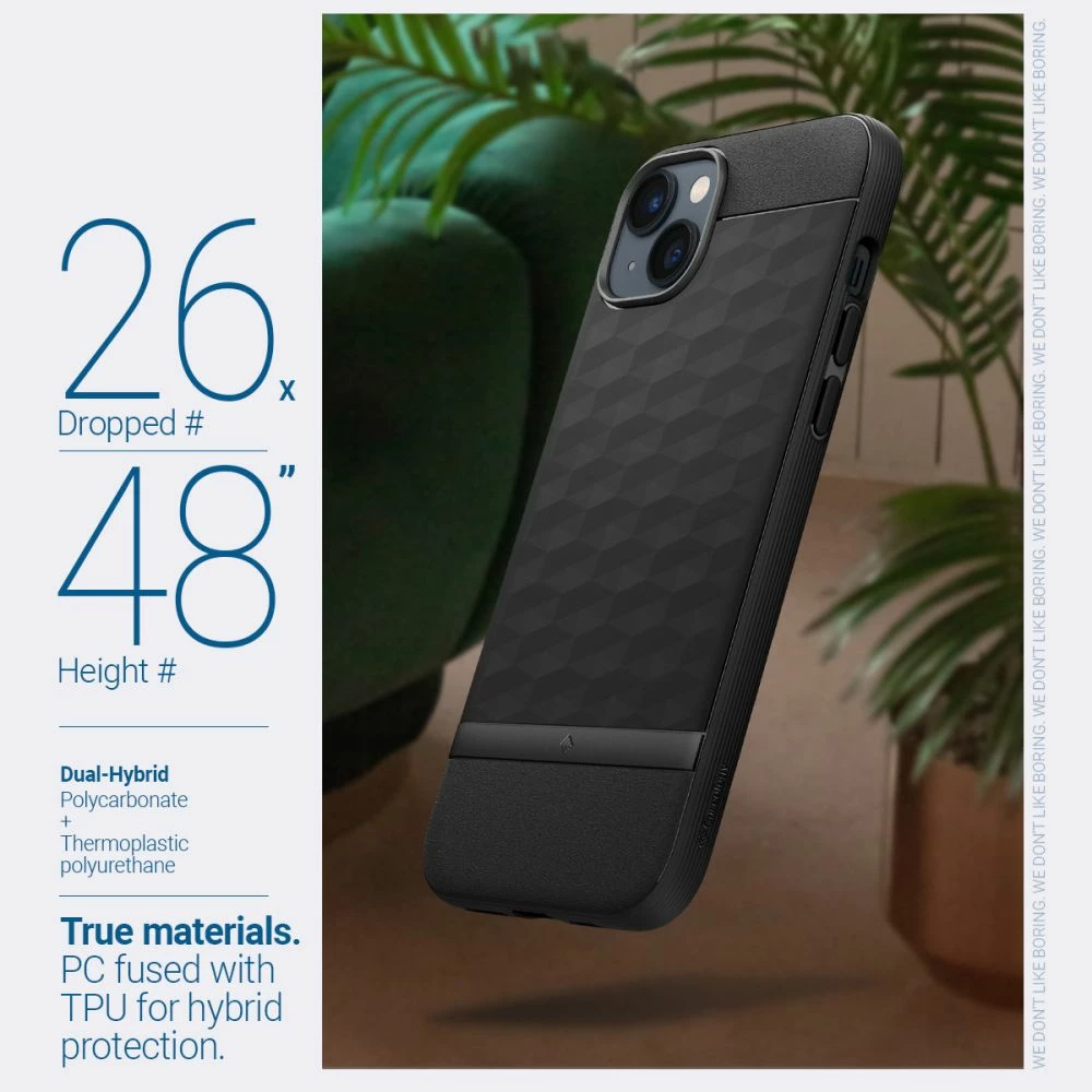 Mbështjellës Caseology Parallax Mag për iPhone 14 Plus, MagSafe, i zi mat