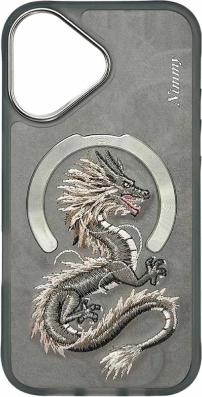 Kapak telefoni Nimmy Dragon MagSafe iPhone 16, gri
