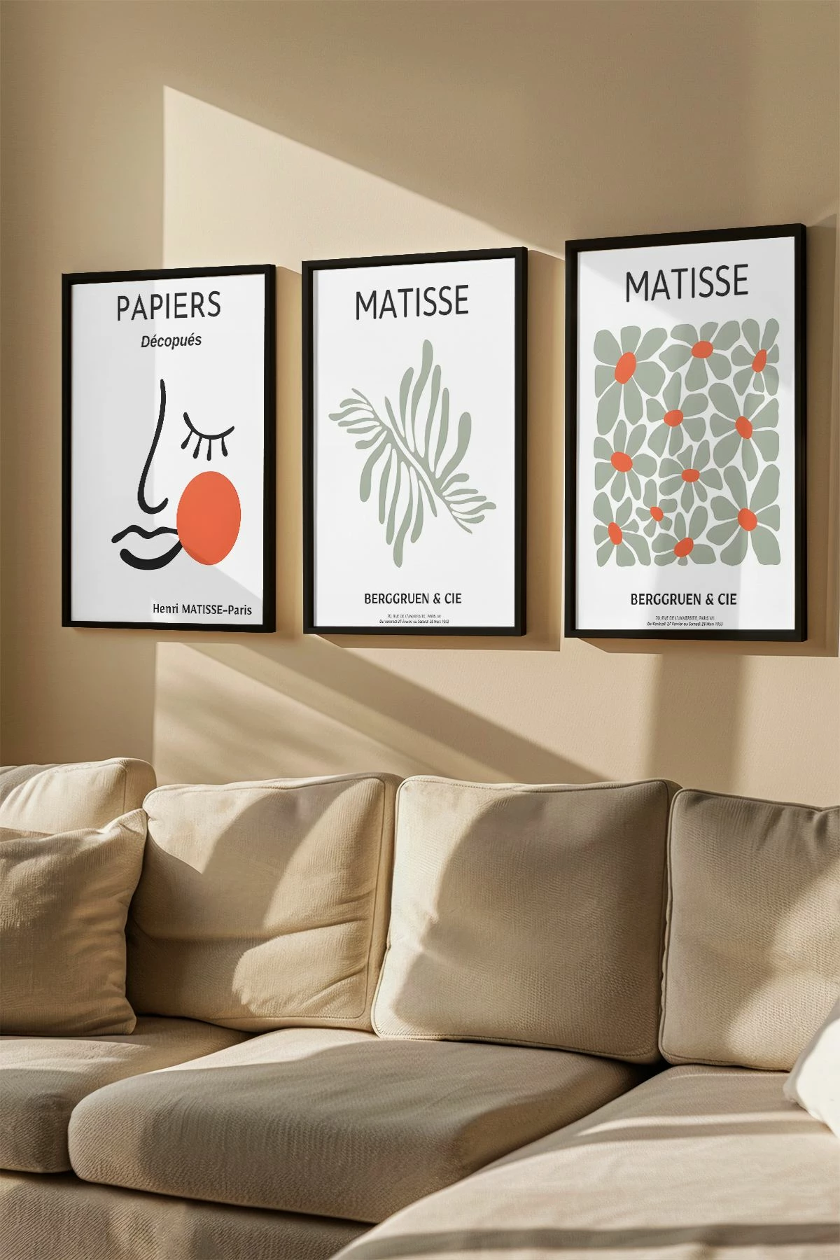 Pikturë dekorative me kornizë (3 copë), Wallity, Artvmodel18-Siyah