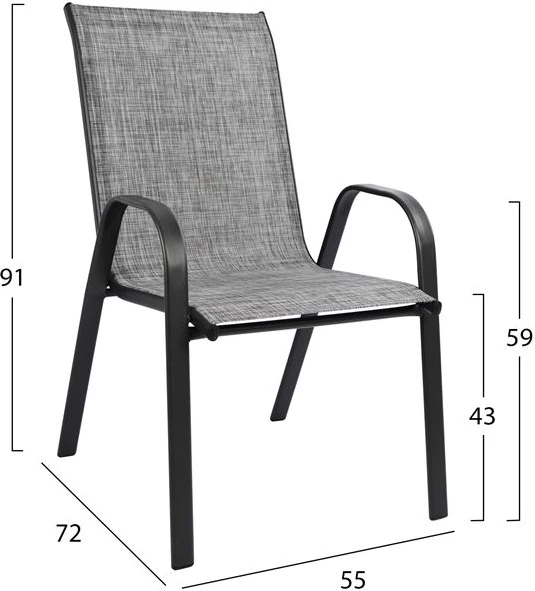 Set kopshti tavolinë & karrige FH5183.01, 3 pjesë, hiri