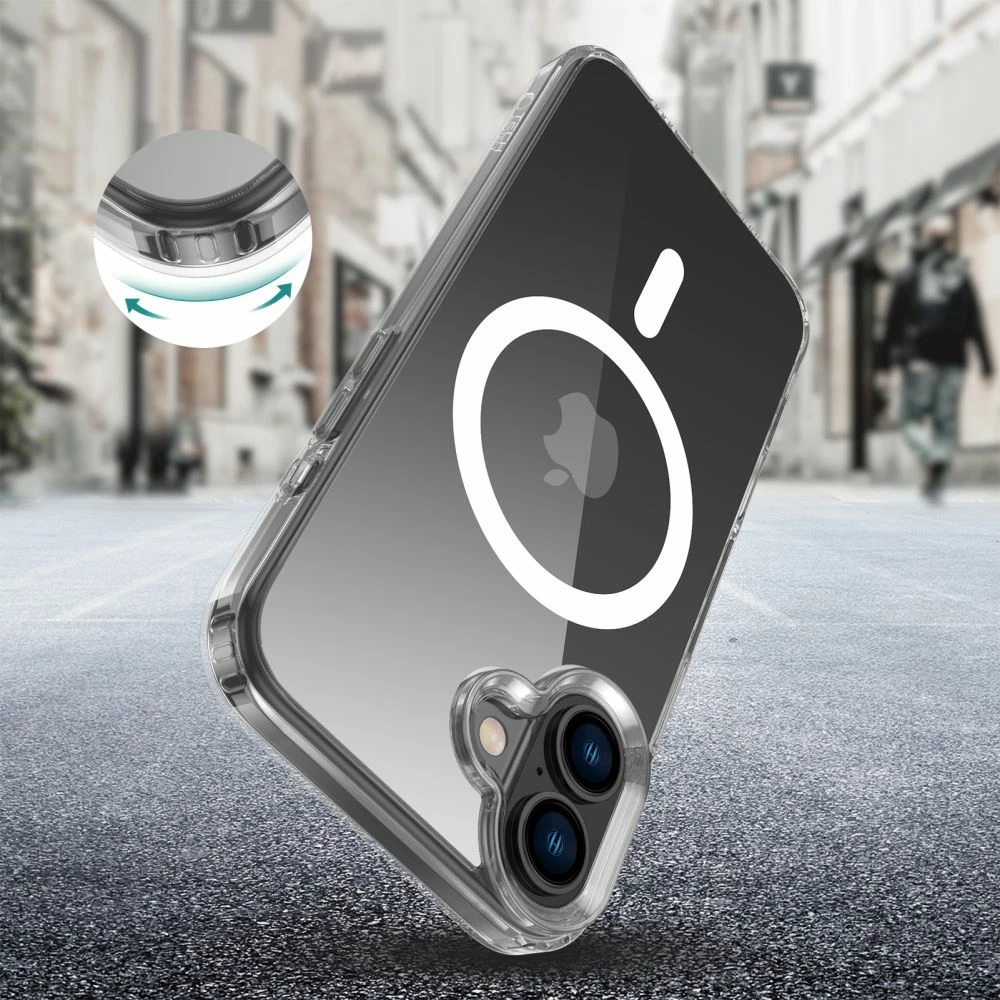 Mbështjellës Tech-Protect Flexair Hybrid MagSafe për iPhone 16 Plus, Transparent