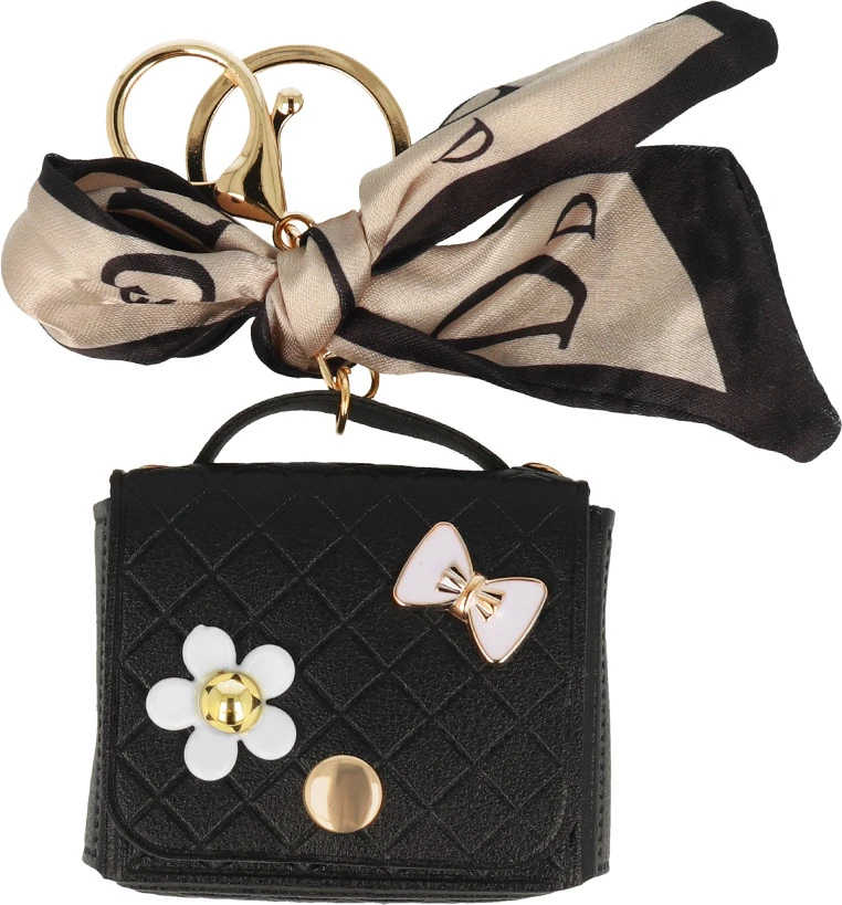 Mbështjellës për Kufje ONASI 22736, lëkurë PU, me varëse/kapëse çelësash, i zi