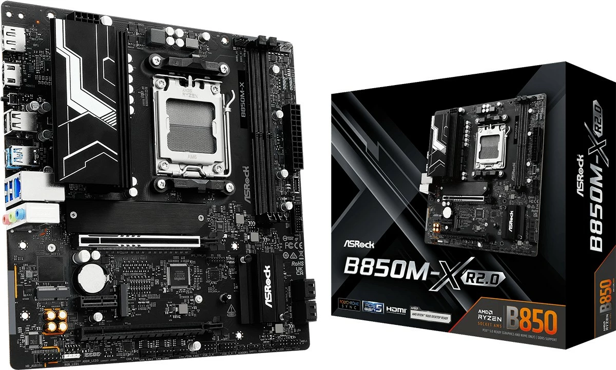 Pllakë amë ASRock B850M-X R2.0, micro ATX, Socket AM5, DDR5, e zezë