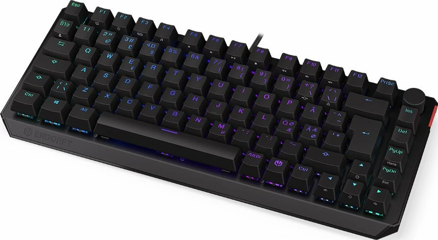 Tastierë mekanike gaming Endorfy Thock 75% EY5B007, Kailh Red, RGB, Nordic layout, wireless + USB-C, e zezë