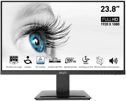 Monitor MSI PRO MP243X 23.8\" FHD IPS 100Hz me altoparlantë, i zi