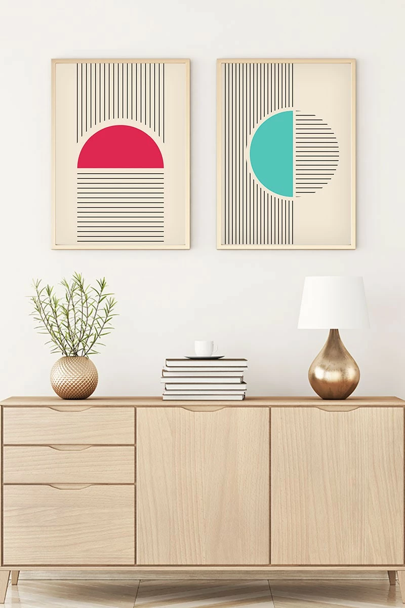 Pikturë dekorative me kornizë MDF (2 copë), Wallity, Huhu105, 30x40