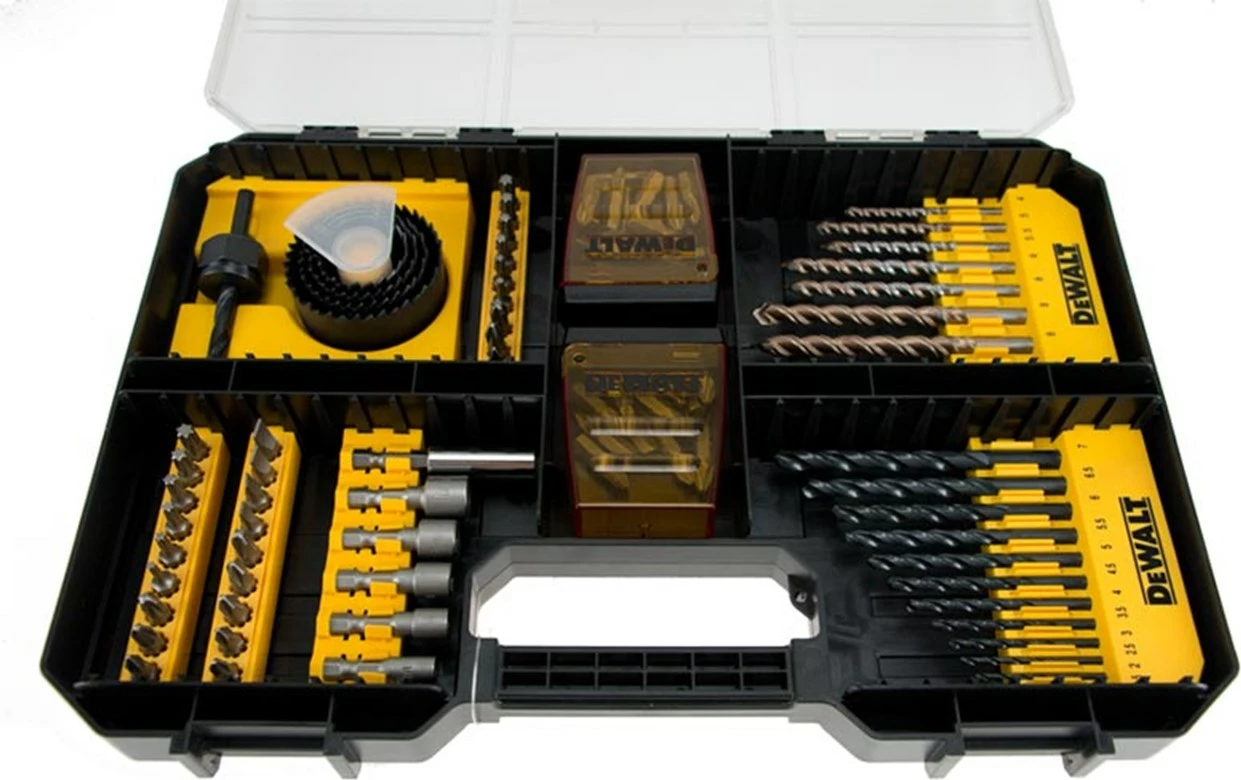 Set bitash dhe svedrash DeWalt DT71569, 100 copë, me kuti TSTAK