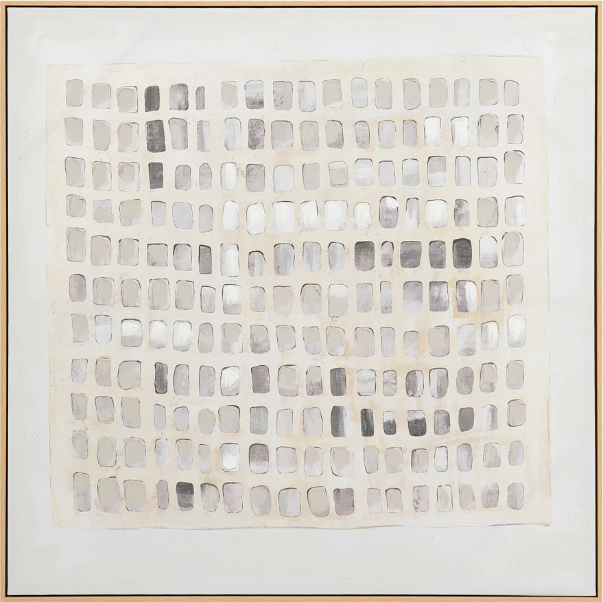 Pikturë dekorative SIMPLICIT me kornizë, kanavacë, bezhë-kafe-dru natyral, 100x100x4cm