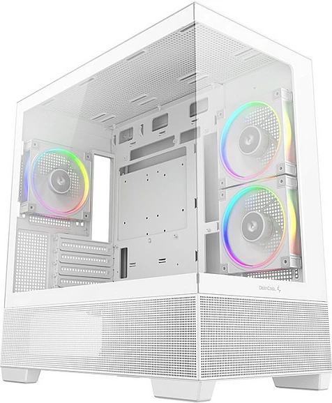 Kasë DeepCool CG380 3F WH, Midi Tower, ITX/micro ATX, xham i temperuar, RGB, e bardhë