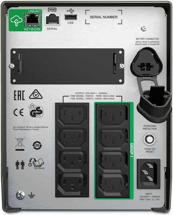 UPS, APC, Smart-UPS SMT1000IC, kohë rezervë 4–9 min, e zezë