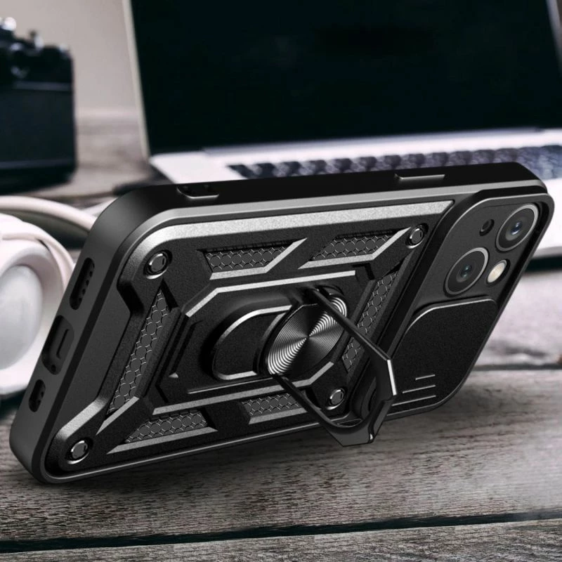 Kapak telefoni Hurtel Hybrid Armor Camshield për iPhone 15 Plus, rozë [Ngjyra: Rozë]