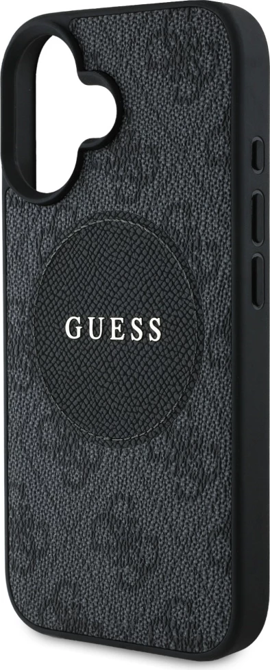 Mbështjellës Guess 4G Circle Classic Logo MagSafe për iPhone 16, i zi