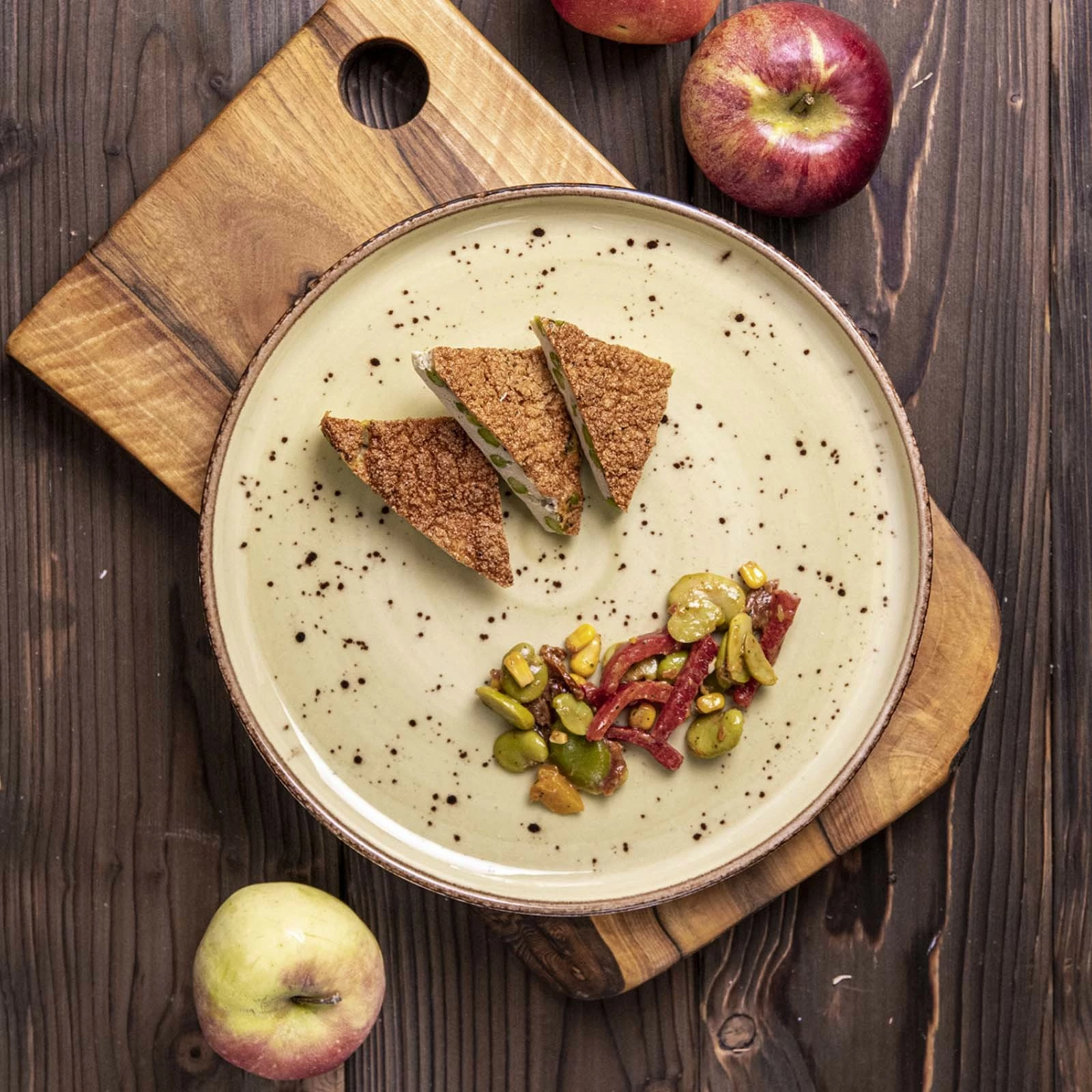 Pjatë porcelani Fine Dine Olive Ø210 mm, jeshile, set 6 copë