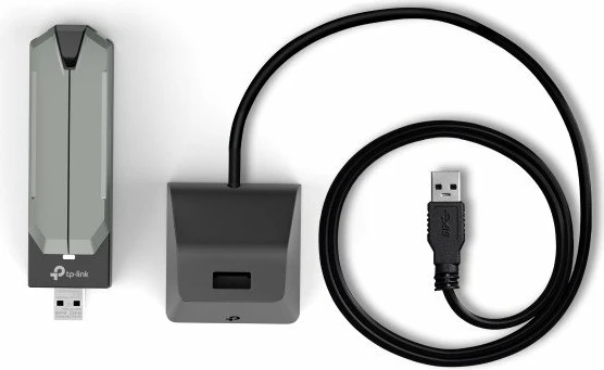 Adapter Wi‑Fi USB TP-Link Archer TBE400UH V1 BE6500, tri-band Wi‑Fi 7, 2882 Mbps, gri