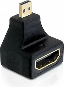 Adapter HDMI DeLOCK 65270, micro HDMI-D në HDMI-A, High Speed me Ethernet, i zi