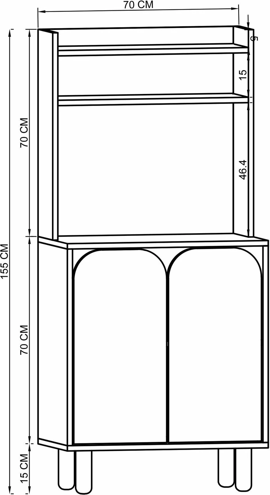 Dollap multifunksional Skye Decor, Parma 2, ngjyrë lisi safir dhe antracit