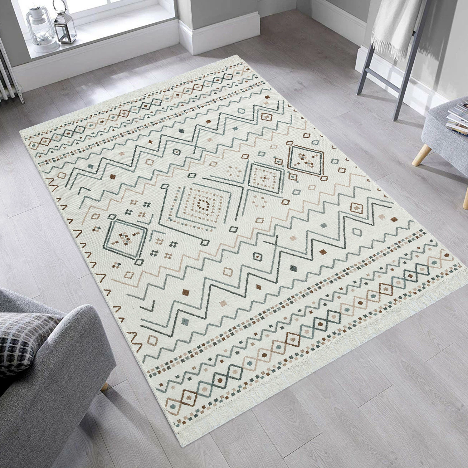 Qilim Conceptum Hypnose, 80x150cm, bezhë, kaltër, mink
