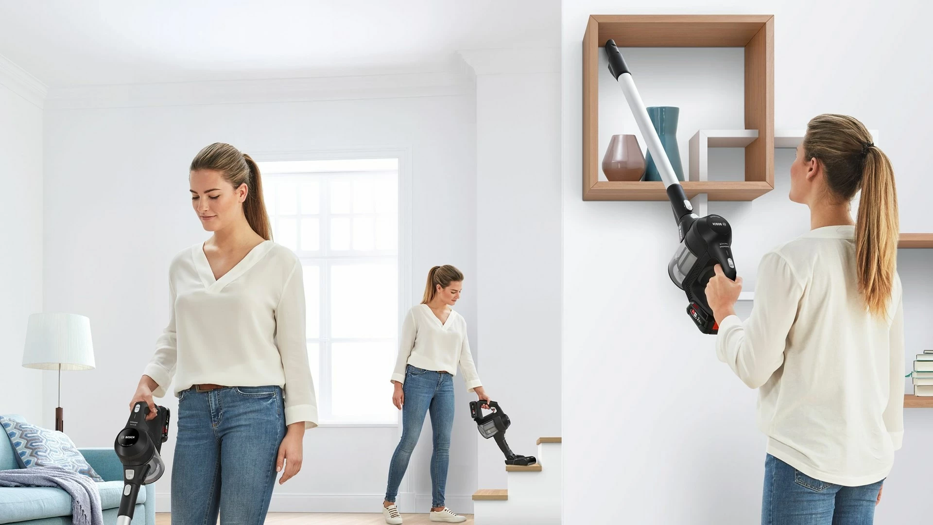 Fshesë elektrike Bosch Serie 6 BBS611BSC, 2-në-1, pa qese, 2.5 Ah, E zezë