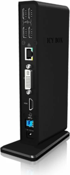 Stacion dokimi USB 3.0 ICYBOX IB-DK2241AC, HDMI, DVI-I, Gigabit LAN, 2x USB 3.0 + 4x USB 2.0, i zi