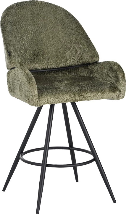 Karrige për bar rrotulluese Morea, ngjyrë menta, këmbë metalike të zeza, 68x66x82.5cm