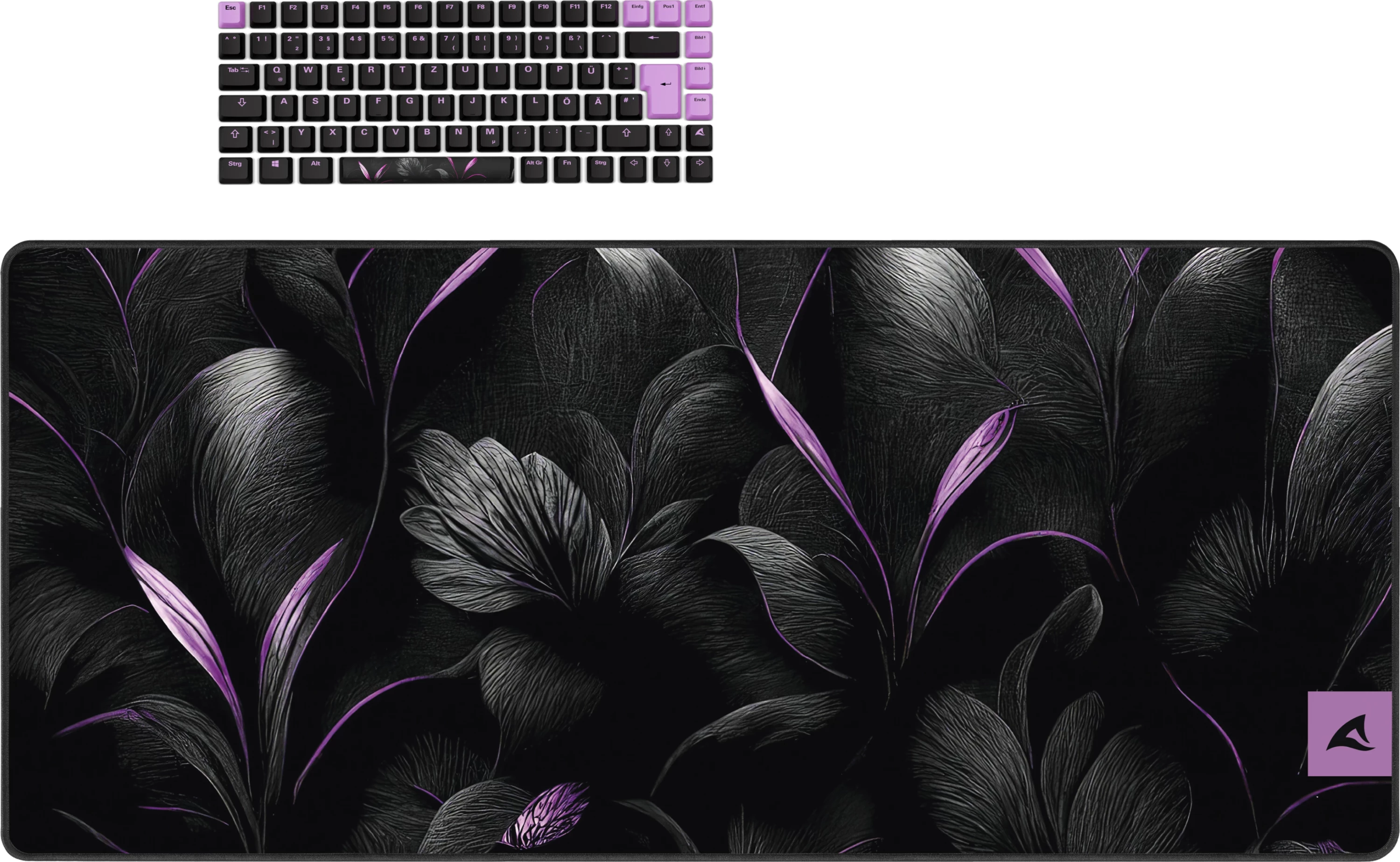 Tastierë mekanike Sharkoon SKILLER SGK50 S3 Design Bundle D2, me mauspad, e zezë/vjollcë