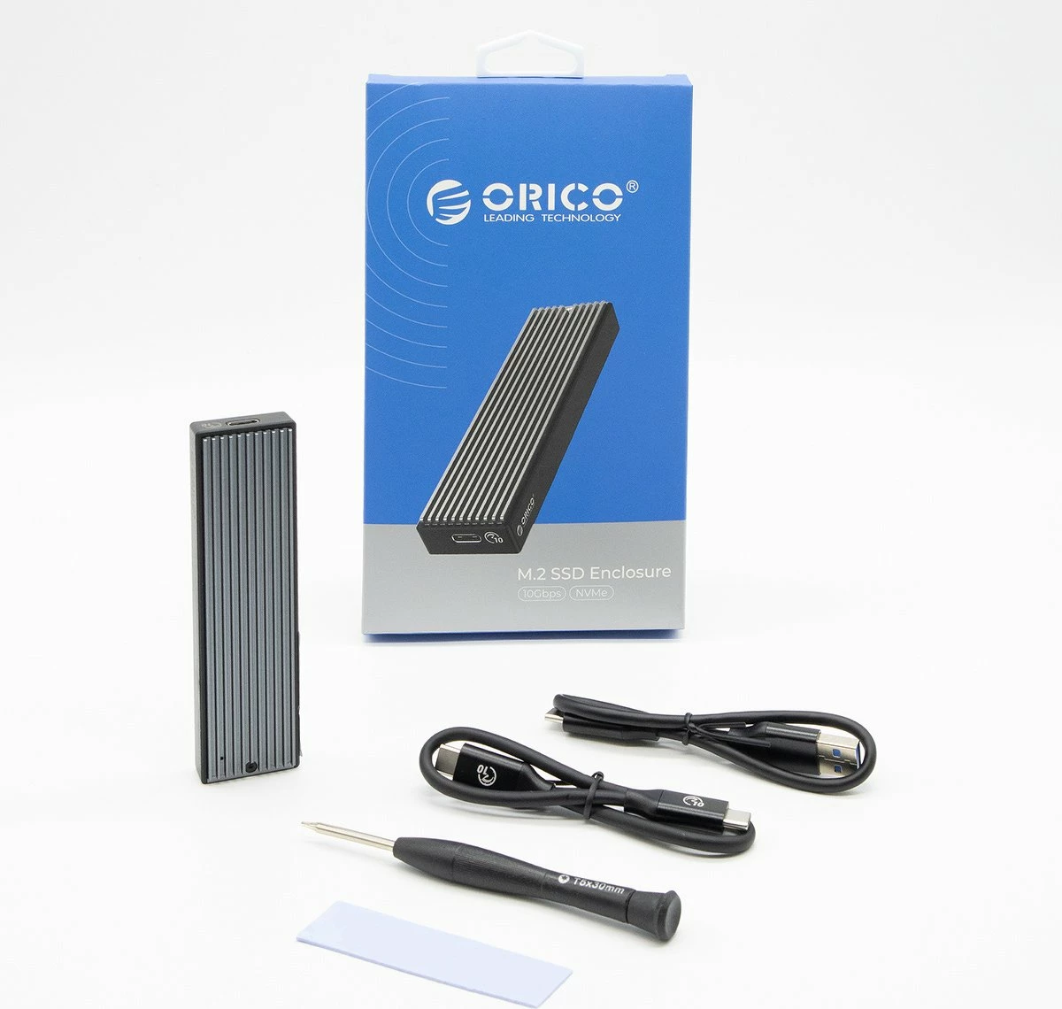 Kasë eksternë për SSD M.2 NVMe Orico M2PV-C3-BK-BP-HW, USB-C 3.2 Gen 2 10Gbps, deri 2TB, me 2 kabllo, e zezë