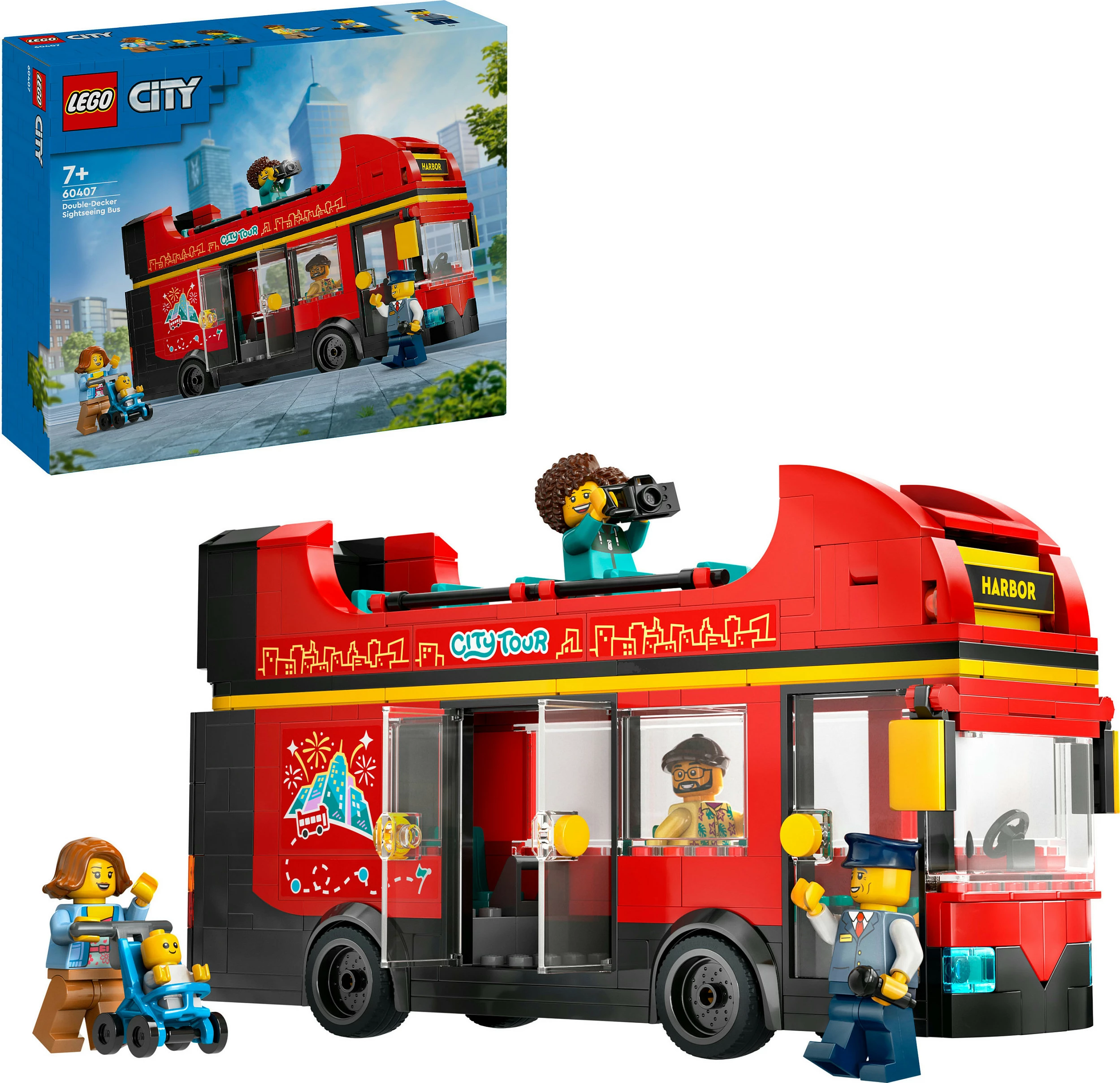 Set ndërtimi LEGO City autobus dy-katësh sightseeing 384 pjesë, multingjyrësh