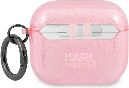 Mbështjellës Karl Lagerfeld KLA3UKHGP për AirPods 3, rozë me shkëlqim