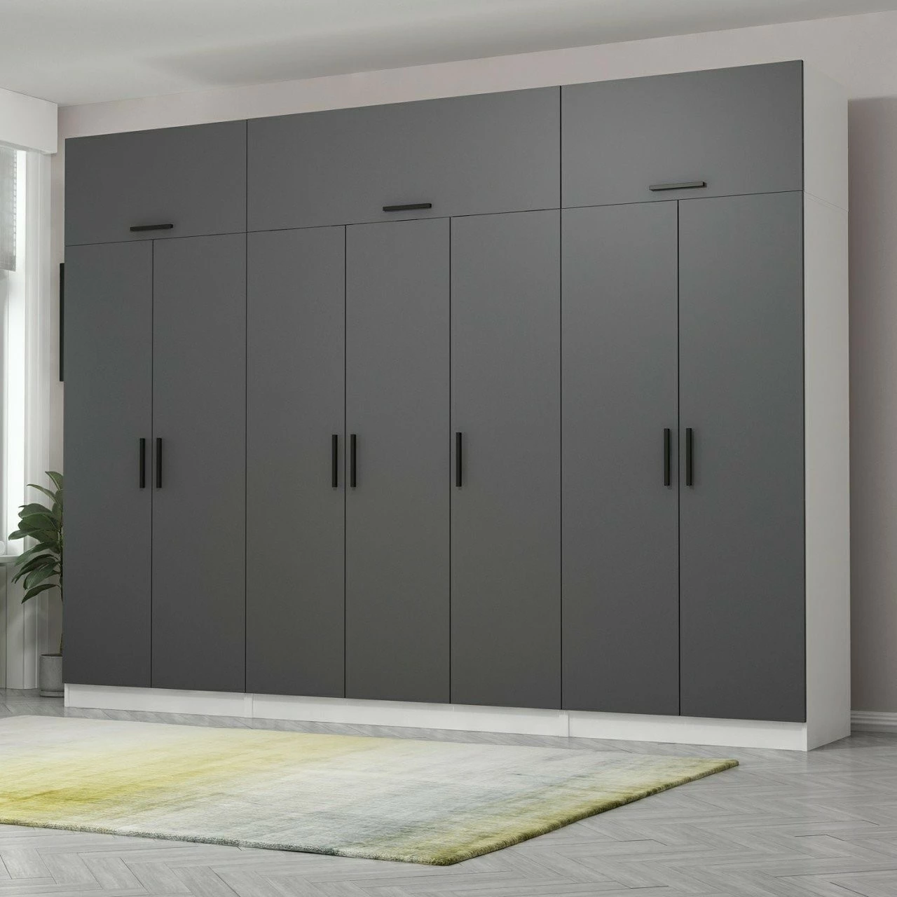 Dollap i madh për rroba, anthracite dhe i bardhë, Skye Decor, 5150