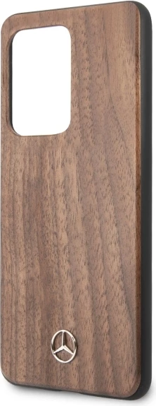 Mbështjellës Mercedes Wood Line Walnut për Samsung Galaxy S20 Ultra, kafe