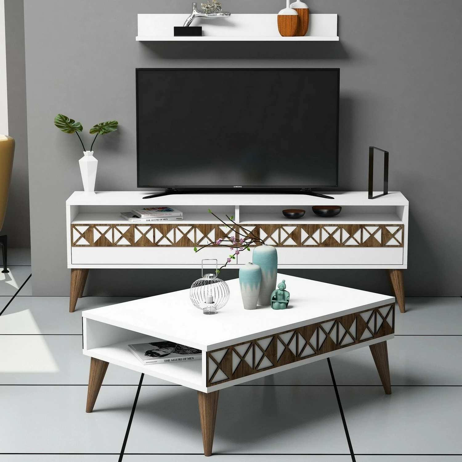 Set mobiljesh për dhomë dite Skye Decor, Line, e bardhë