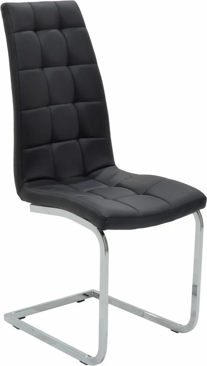 Karrige Darrell pu e zezë - metal krom 42x49x106cm, set prej 2 copash