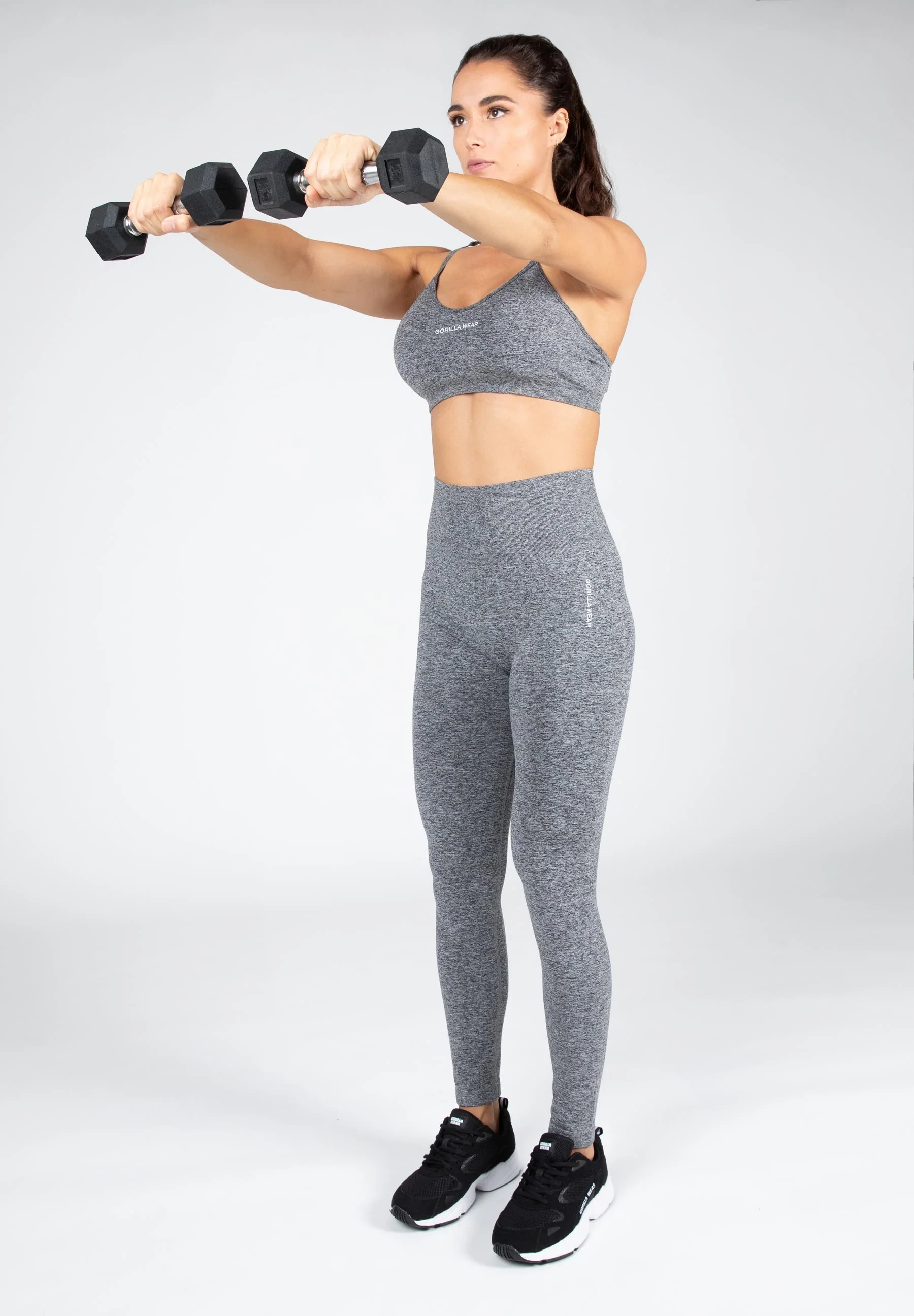 Quincy Seamless Sports Bra - Gray Melange [Madhësia: M/L]