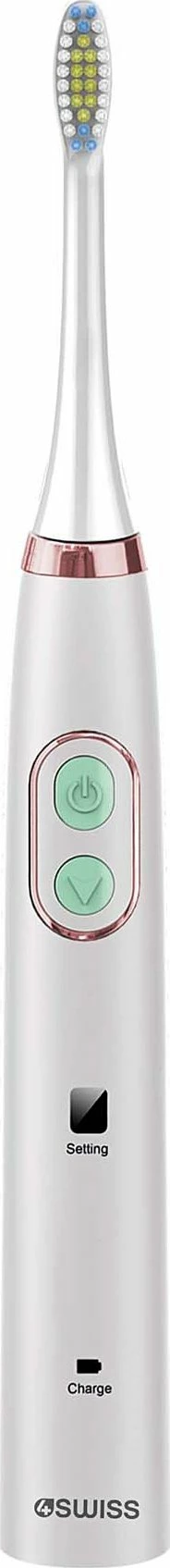 Furçë dhëmbësh elektrike sonike 4Swiss ST212 Sensitive Care Golden Edition, 2 koka + këllëf udhëtimi, e bardhë