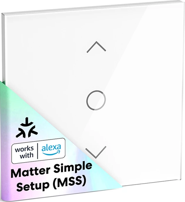 Switch smart WiFi për roleta/zbardhues, Meross MRS100MA-EU, Matter, 100–240V, 400W, e bardhë