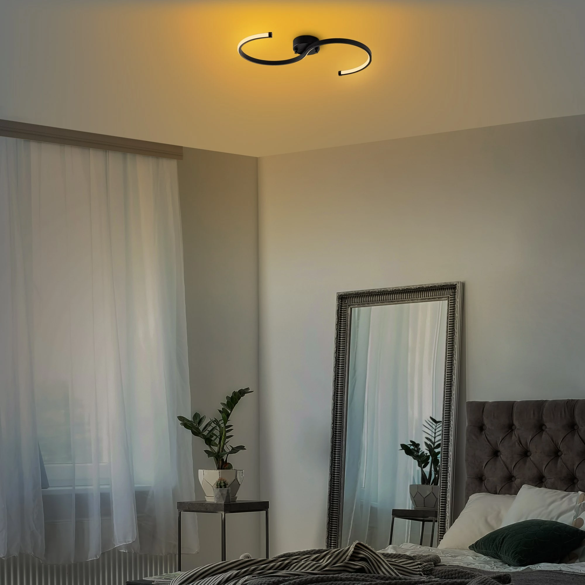 Llambë tavani moderne Opviq, Es - 13583, ngjyrë e zezë