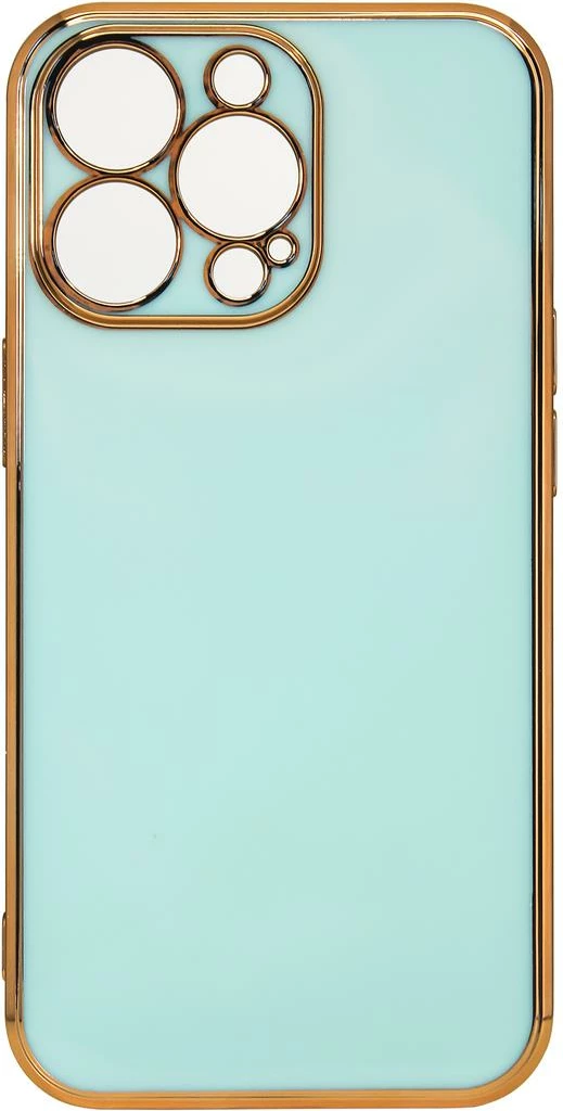 Mbështjellës Hurtel Fashion Case për iPhone 12 Pro Max, xhel, kornizë e artë, mint