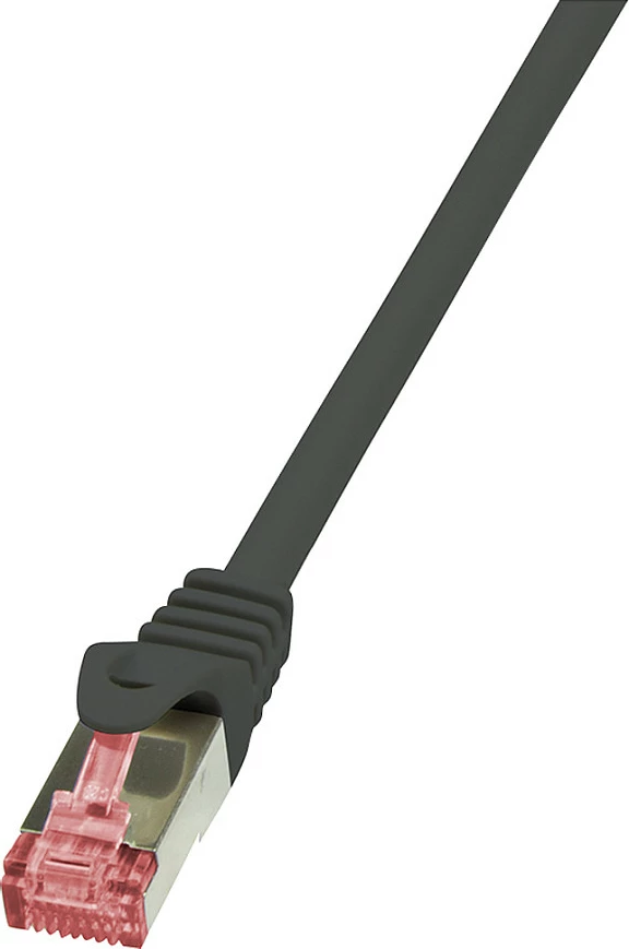 Kabllo rrjeti LogiLink Patch CAT6 S/FTP AWG27 PIMF, 0.5 m, e zezë