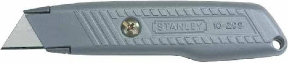 Thikë trapezoidale Stanley 0-10-299, metal, me bllokim sigurie, gri, me 3 tehe rezervë