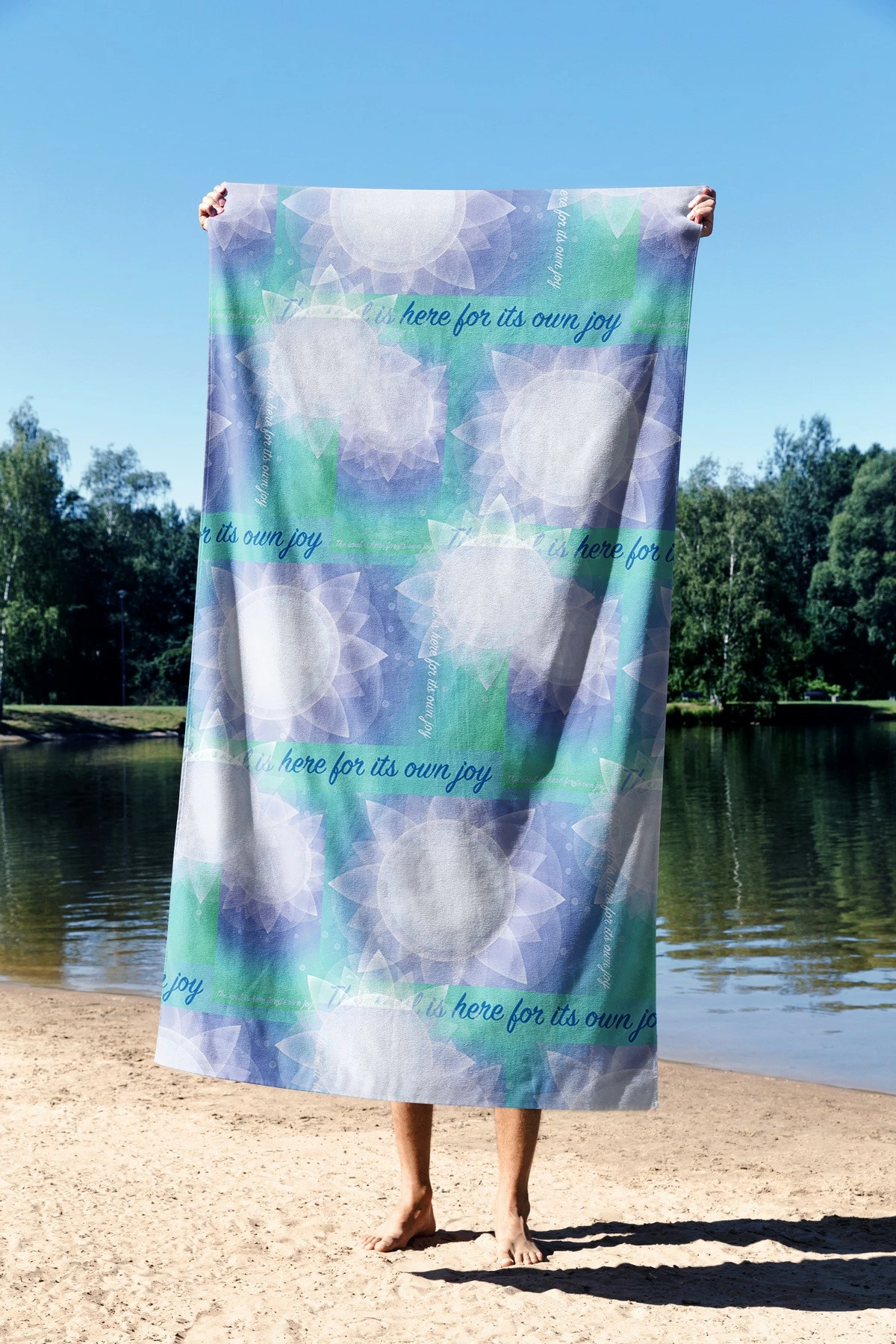 Peshqir plazhi Mijolnir, Yoga Nature, shumëngjyrësh, 90x150cm
