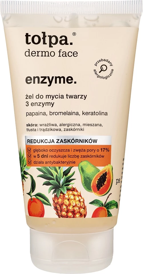 Xhel larës fytyre për femra Tołpa Dermo Face Enzyme 3 Enzymes, 150ml