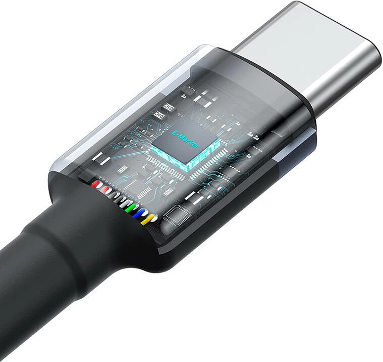 Kabllo USB-C në USB-C Baseus Cafule, 2m, 100W, set prej 2 copë, kuqe-e zezë dhe gri-e zezë