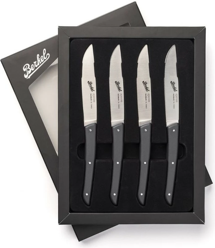 Set thika bifteku Berkel KCO4SW11SRMBL, 4 copë, çelik inox, dorezë e zezë