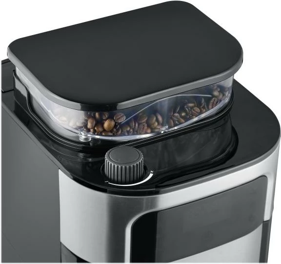 Aparat kafeje Severin KA 4814, rezervuar uji 1 L, për kokrra kafeje me mulli të integruar, inox/zi