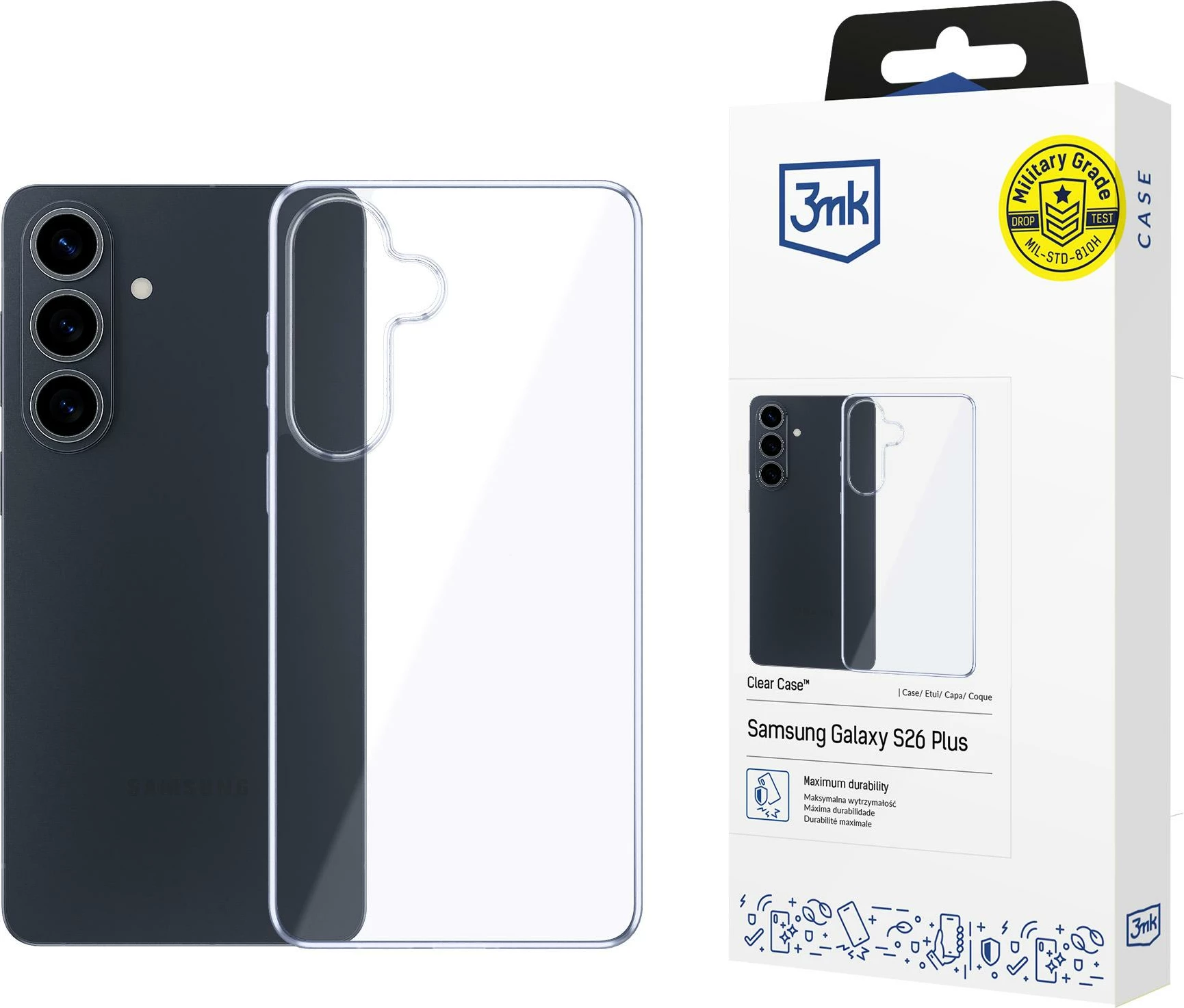 Mbështjellës 3mk Clear Case për Samsung Galaxy S26+ transparent (paketim kuti)