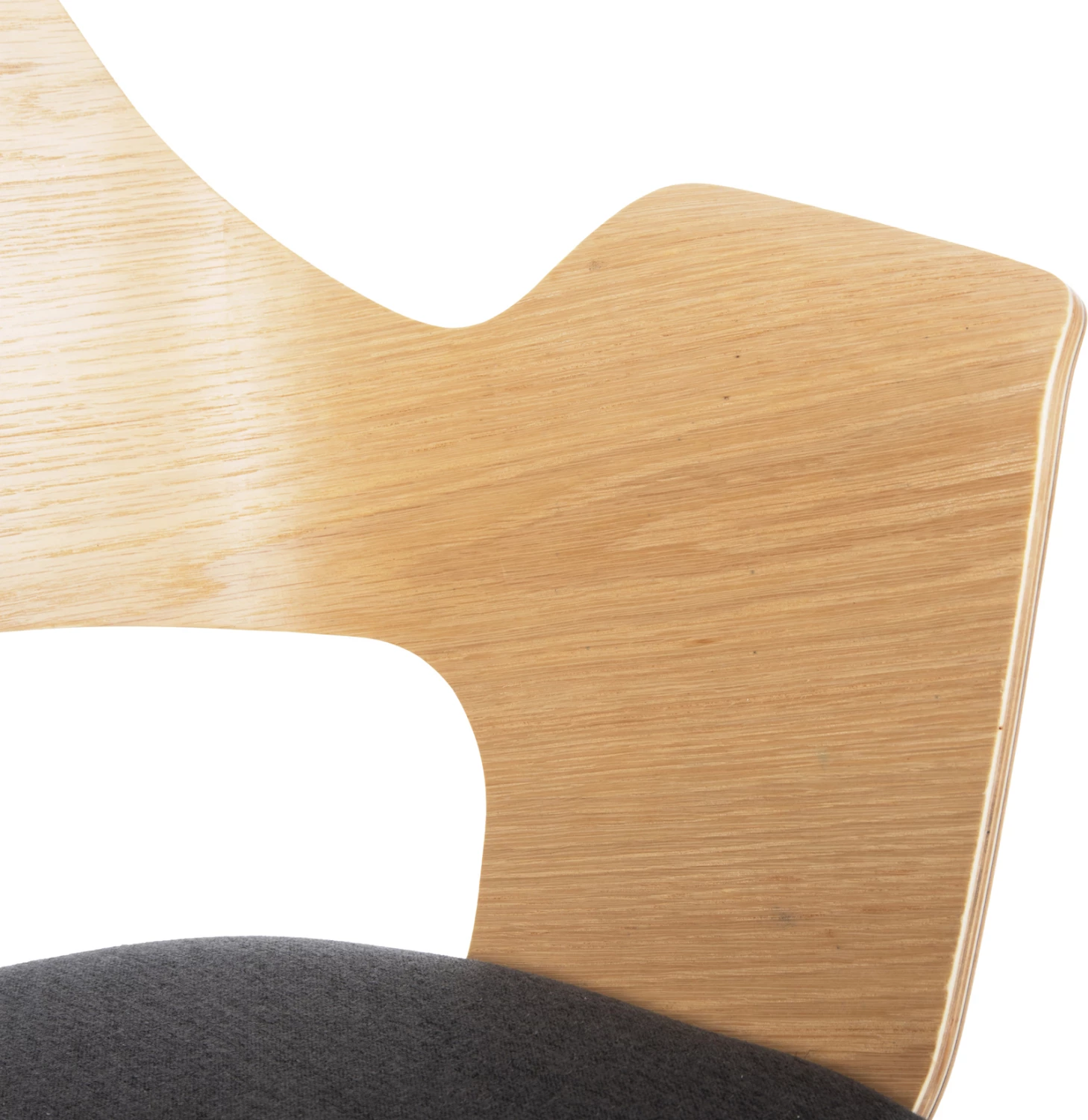 Karrige ngrënieje VELP FH9616.02 dru, ngjyrë natyrale-gri, këmbë metali të zeza, 55,5x50x79H cm, set prej 2 copë