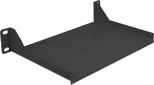 Raft për rack 10" DeLOCK 1U, çelik, 10 kg, i zi